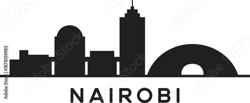 Nairobi skyline silhouette vector illustration famous buildings tourism travel landmarks skyscraper view