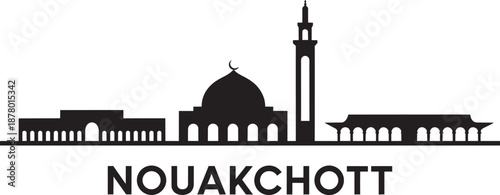 Nouakchott cityscape skyline silhouette iconic landmarks travel destination africa city panorama