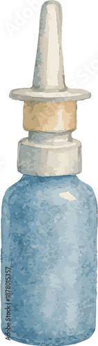 Vector watercolor illustration of a nose spray