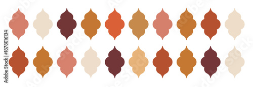 Mosque gates, doors, and windows, featuring oriental style islamic arches, labels, logo templates, morocco-inspired simple shapes, indian architecture icons, muslim frames, and lantern shapes,