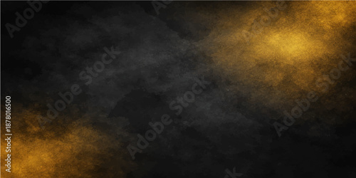 Dark grunge background featuring old paper texture enveloped in a swirling abstract mist of smoke and storm clouds beneath a moonlit night sky