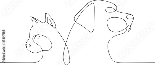 Abstract line art of animals Vector