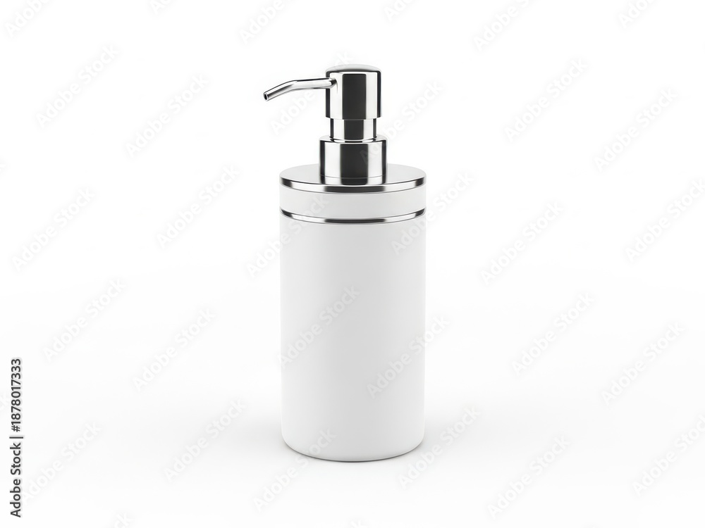 Obraz premium Modern white soap dispenser with chrome pump