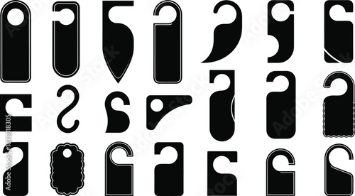 Collection of various door hangers in different shapes and styles