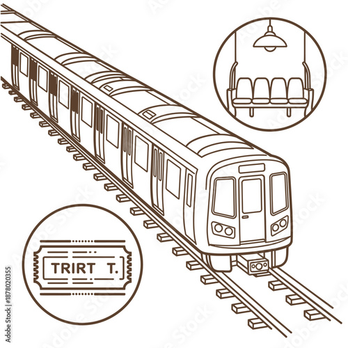Subway Train Illustration