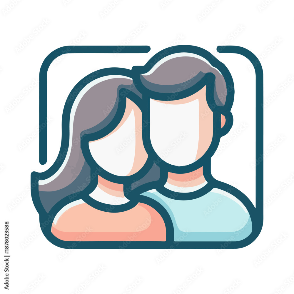Fototapeta premium Romantic couple illustration love relationship concept