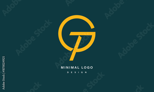Letter GT TG Monogram Logo – Modern Circular Initial Lettermark Design