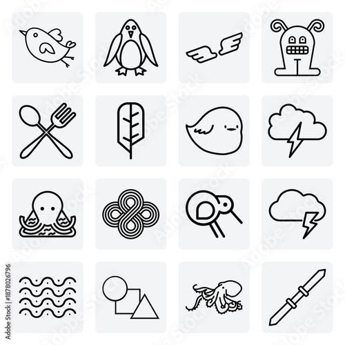 Surreal And Playful Sketch Illustrations – Imaginary Beings Like A Coughing Cloud And Octopus Creature For Unique Designs