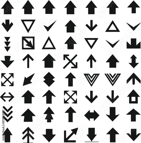 Free Download Upward Arrow Icons Set Minimal Black Vector - GFXLoad