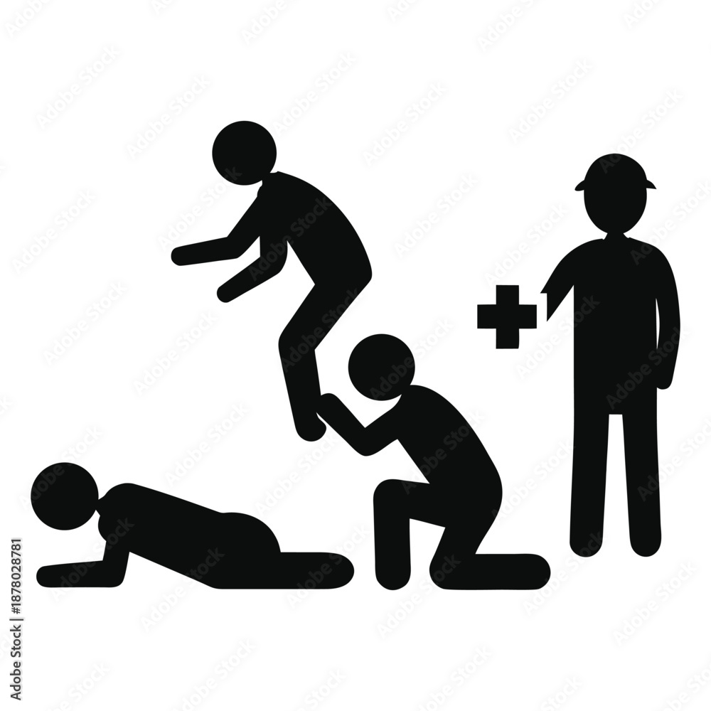 Fototapeta premium silhouette of a man exercising with dumbbell