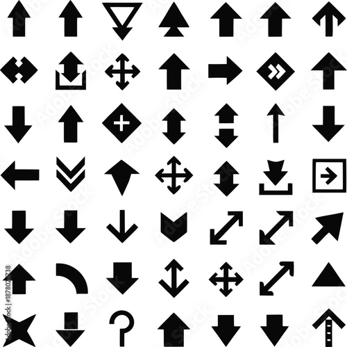 Free Download Flat Navigation Arrow Icons Pack Black Vector - GFXLoad