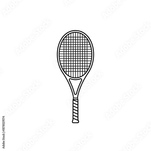 Simple Tennis Racket Outline Icon - Sports Equipment & Game Symbol