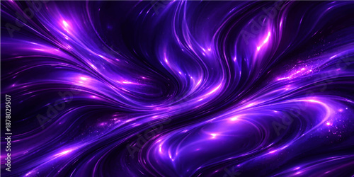 A vibrant abstract purple fractal background features flowing waves of pink and blue light with a glowing star pattern creating a futuristic digital wallpaper design of bright energy and motionA vibra