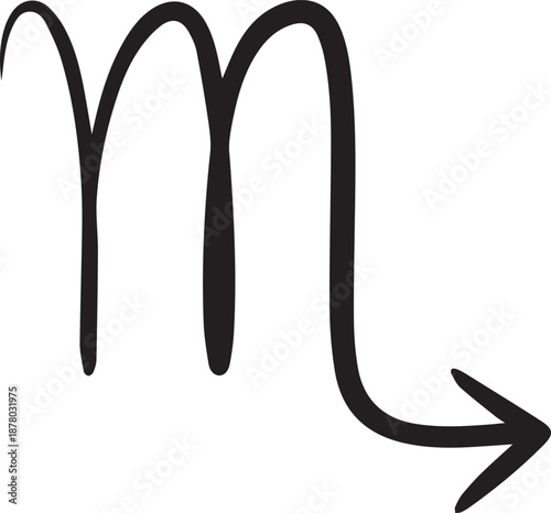 black capricorn zodiac symbol on white background