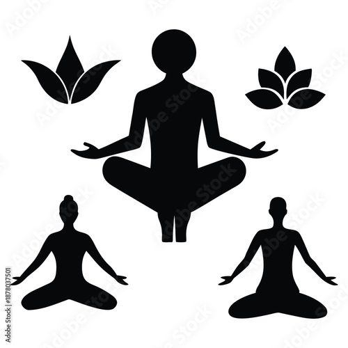 silhouette of yoga woman