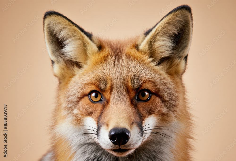 Obraz premium Fox with piercing gaze, close-up portrait