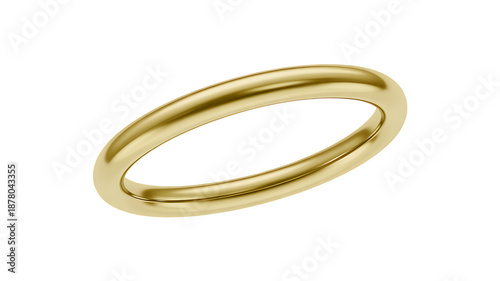 Minimal gold ring with smooth band isolated on transparent background minimal jewelry