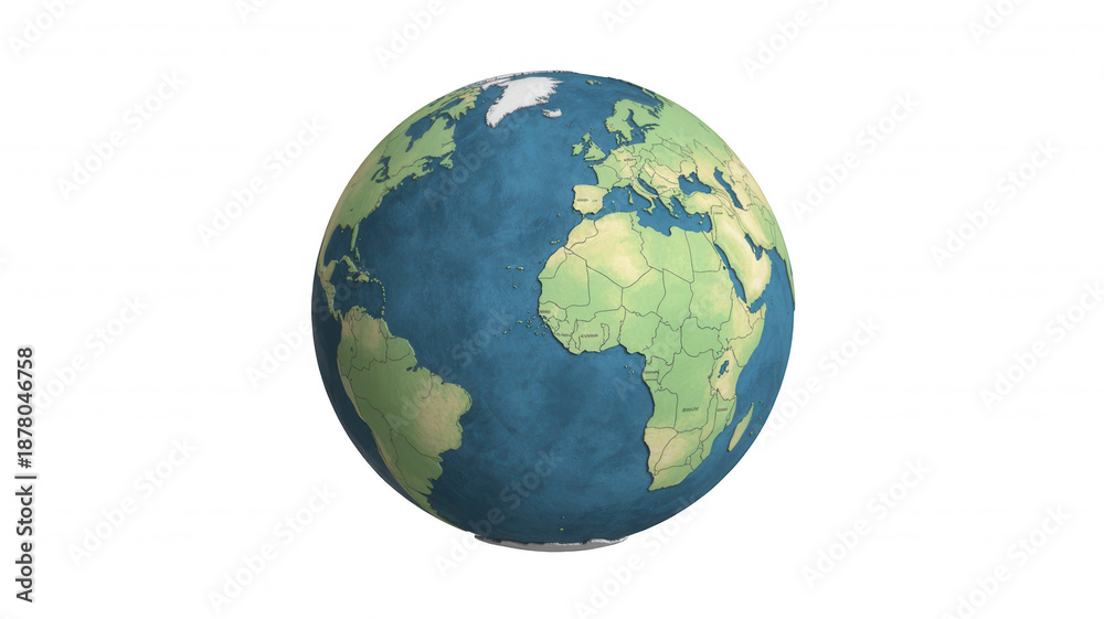 Fototapeta premium Realistic Earth Globe For Global Concepts And Environmental Themes On Transparent Background