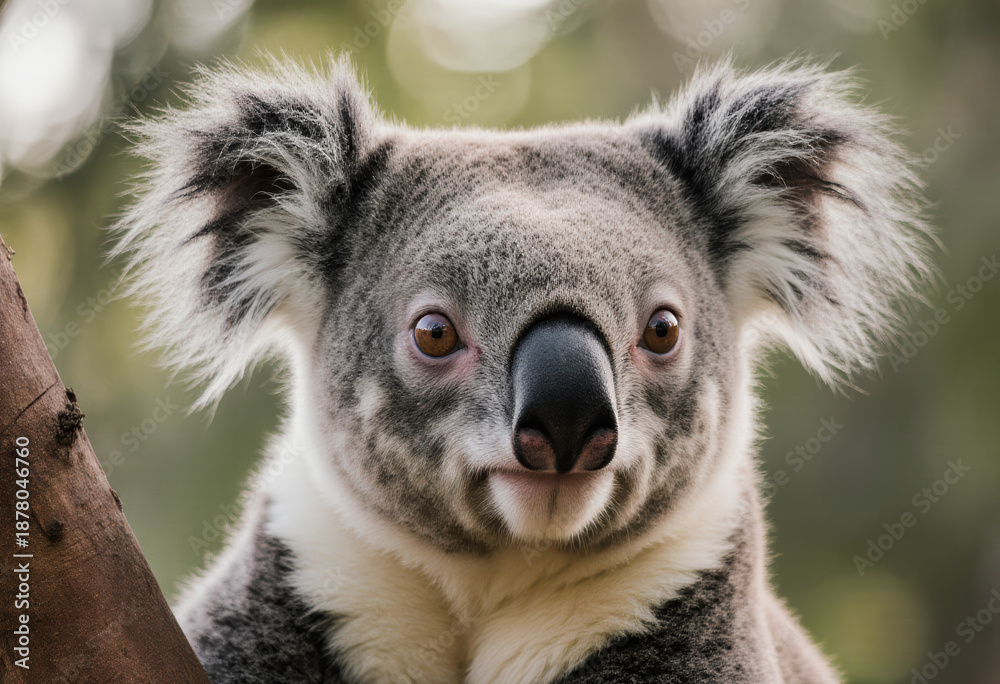 Fototapeta premium Close-up of a Koala with Bushy Ears
