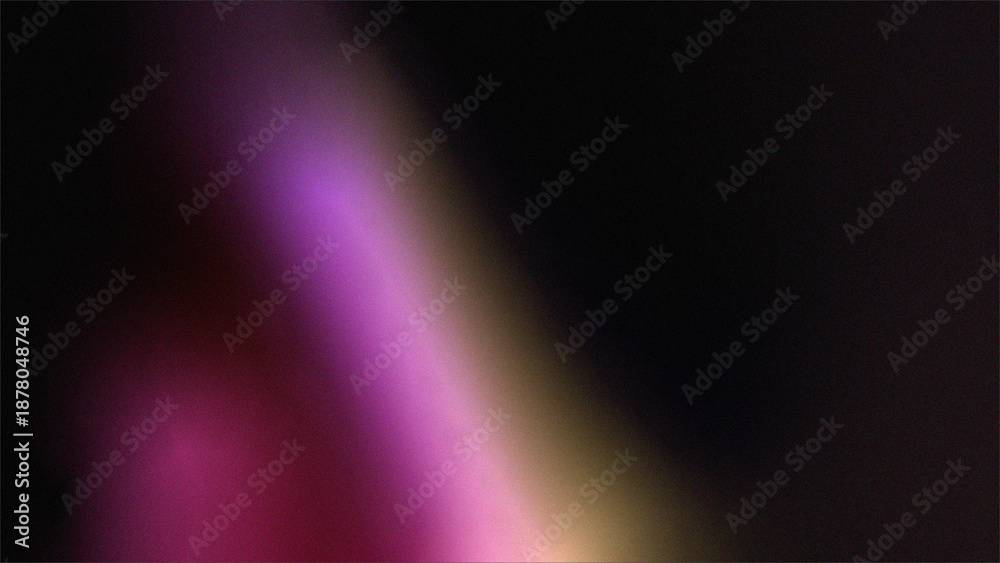 Obraz premium Vibrant pink and purple light beam on black background with yellow glow noise texture futuristic dynamic poster header cover wallpaper banner backdrop design