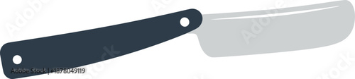 Illustration of a putty knife with a dark handle and a white blade.