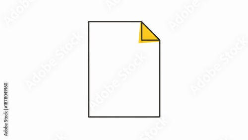 Simple rectangular shape with folded corner graphic.