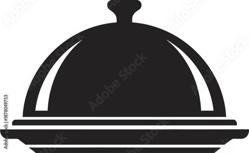 Black silhouette of a food cloche.