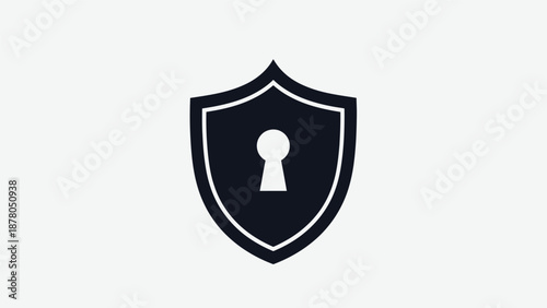 Simple shield icon with keyhole symbolizing security and protection.