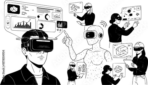 Obsolete Tools: AI Replaces Traditional Human Skills. Technological Advancement.
