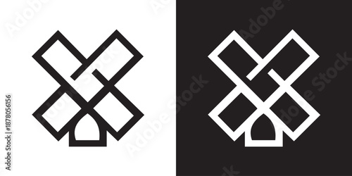 Letter Logo Design Template Negative Space Style Illustrations & Vectorsabstract knot, interlocking squares, geometric logo, woven shape, symmetry, symmetrical design, abstract symbol, modern icon, mi