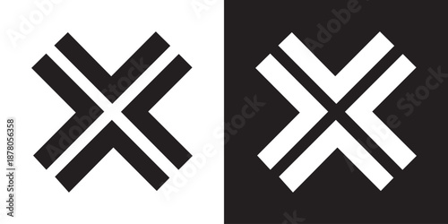 Letter Logo Design Template Negative Space Style Illustrations & Vectorsabstract knot, interlocking squares, geometric logo, woven shape, symmetry, symmetrical design, abstract symbol, modern icon, mi