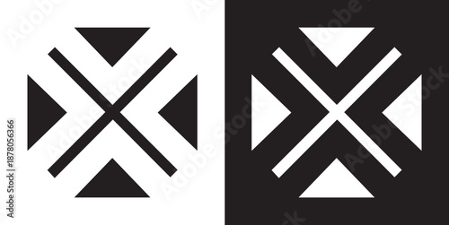 Letter Logo Design Template Negative Space Style Illustrations & Vectorsabstract knot, interlocking squares, geometric logo, woven shape, symmetry, symmetrical design, abstract symbol, modern icon, mi