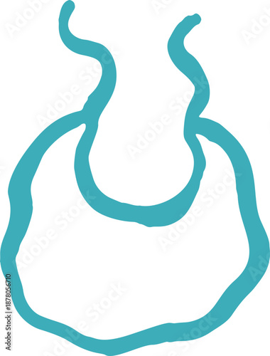Baby Bib Hand Drawn Outline