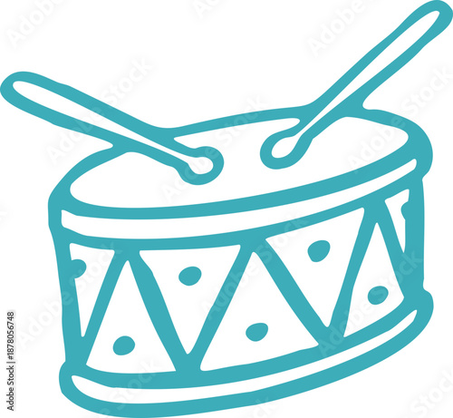 Doodle Drum Hand Drawn