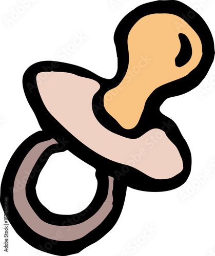 Baby Pacifier Doodle Hand Drawn