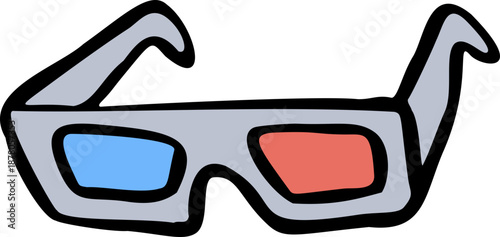 Doodle 3D Glasses Hand Drawn