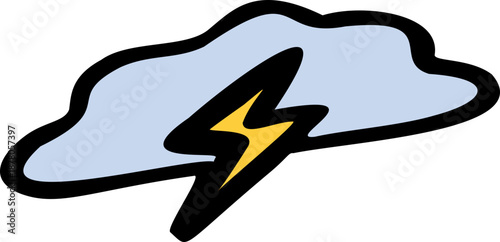 Doodle Thunderstorm Cloud Icon