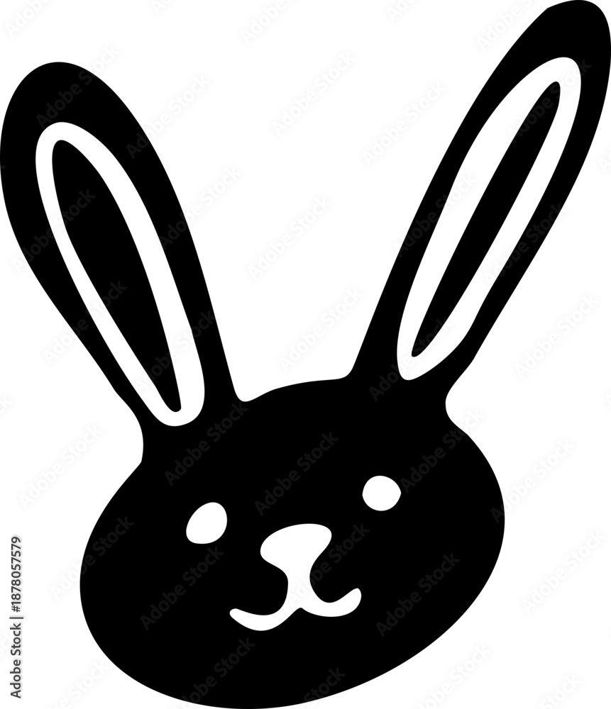Obraz premium Doodle Bunny Head Icon