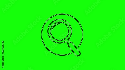 Search Magnifying Glass Line Icon Animation