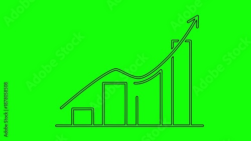 Financial Analytics Chart Line Icon Animation