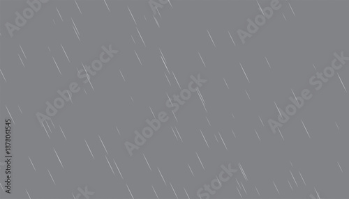 Graphic representation of numerous white rain streaks on a smooth monochromatic grey canvas