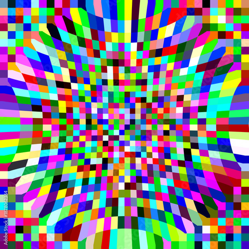 Abstract Pixel Color Grid Background Dynamic Radial Grid