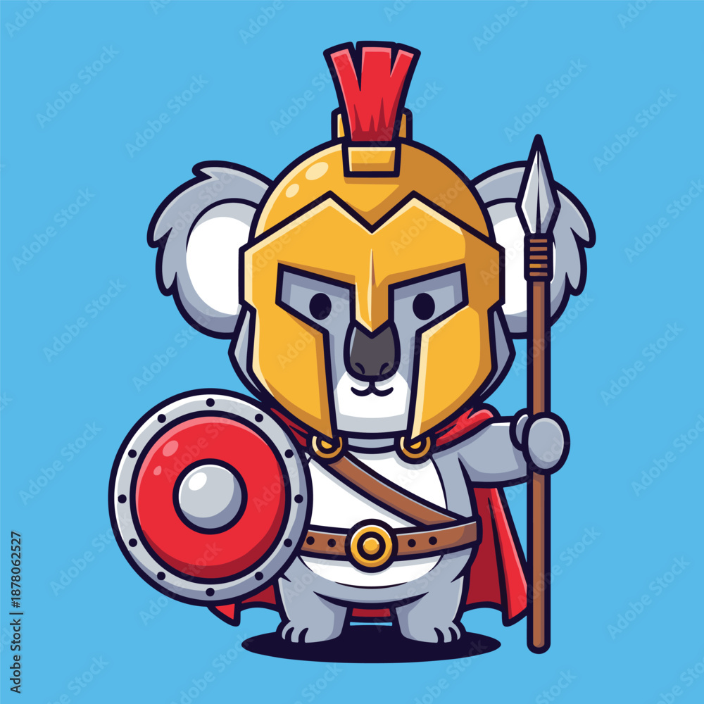 Fototapeta premium Shield icon with red center on blue background flat design vector illustration