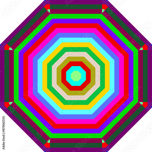 Abstract Pixel Color Grid Background Layered Geometric Rings