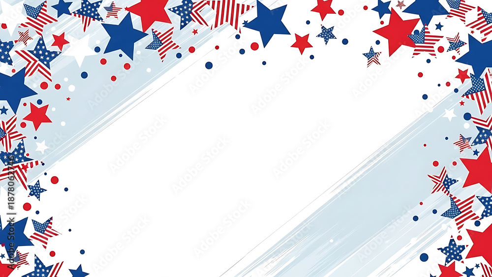 Fototapeta premium Vector illustration of a Fourth of July American flag background featuring a celebration concept design with a holiday symbol and banner art for an Independence Day decoration