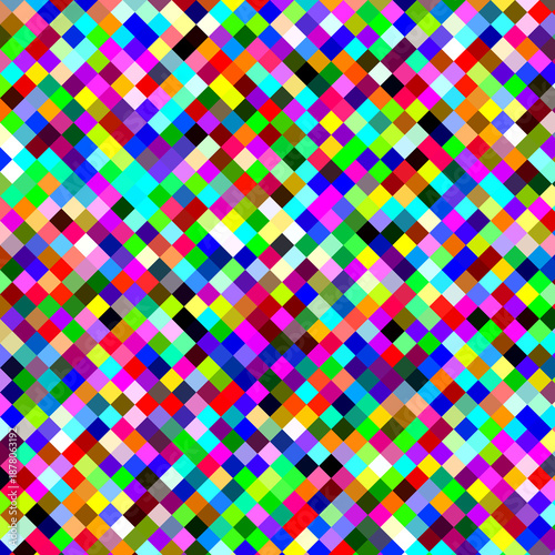 Abstract Pixel Color Grid Background Random Diagonal Color Grid
