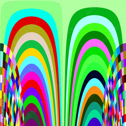Abstract Pixel Color Grid Background Vertical Wave Arc Pattern