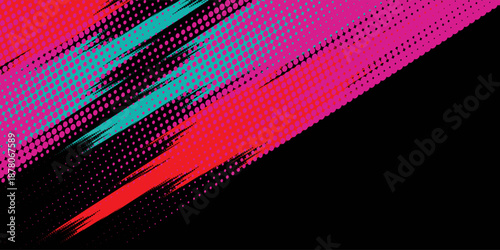 Car sticker wrap banner abstract sporty lines pink blue greenish grunge color combination brush storm thunder modern pattern racing motorsport.