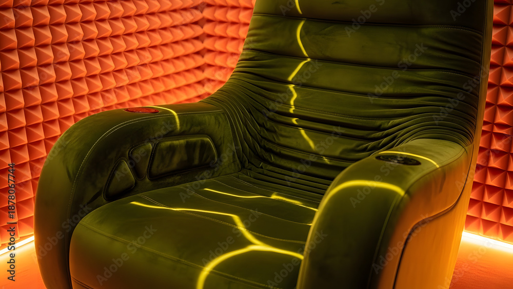 Obraz premium An aesthetically pleasing and modern armchair with lighting