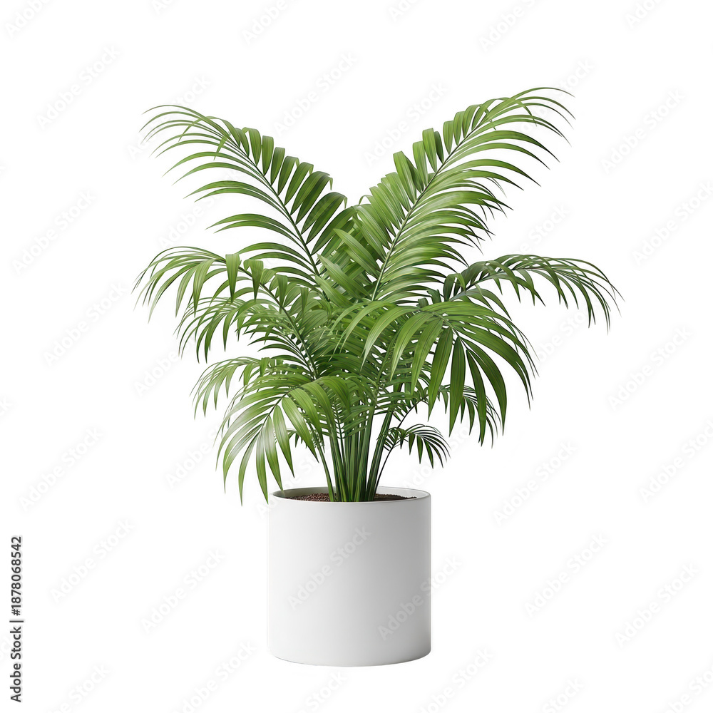 Obraz premium Potted palm plant isolated on transparent background